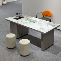 Ensemble de table à thé moderne Pandora Stone avec base de rangement pour meubles de maison, pour salles à manger et salons