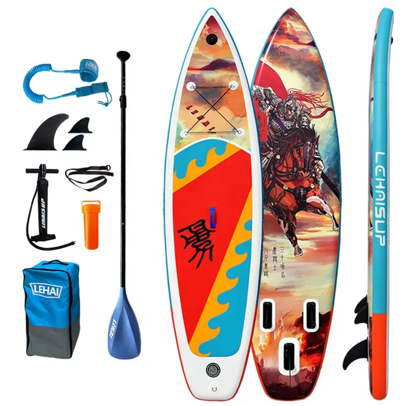 Prancha de surf inflável SUP para venda, prancha de surf pintada em estilo chinês