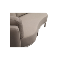 Canapé de salon d'extérieur de style resort de luxe moderne, en forme de croissant, avec coussin de siège profond, pour bord de mer