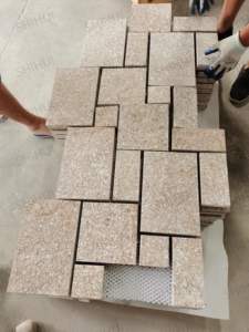 SH PIERRE Pierre Naturelle 602 Granit Stack Bond Français Motif Flammé Surface Machine Coupe Scié Bord Jardin Pavé Pavé - Product Image 4