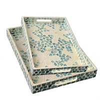 Plateau en coquillage naturel avec motif décoratif brillant - Plateau à fruits, plateau de rangement pour la maison, plateau de rangement de bureau, plateau de haute qualité
