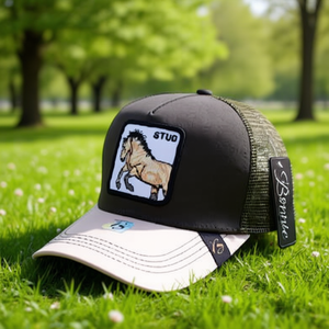 Cappello Trucker Bonnie a 6 Pannelli in Rete, Regolabile, con Ricamo a Forma di Cavallo, Unisex, per Adulti, Casual, Primavera-Estate - Product Image 2