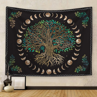 Tapestri Bohemian Hippie yang Dapat Disesuaikan dengan Motif Pohon Kehidupan, Dekorasi Dinding, Kain Latar Belakang Asrama Bergaya Mistik