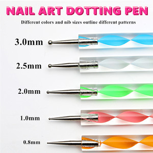 Lot de 5 stylos à points pour ongles, double face, avec pince à strass et outil de pointillage Mandala, brosse métallique, kit d'outils de manucure et nail art - Product Image 4