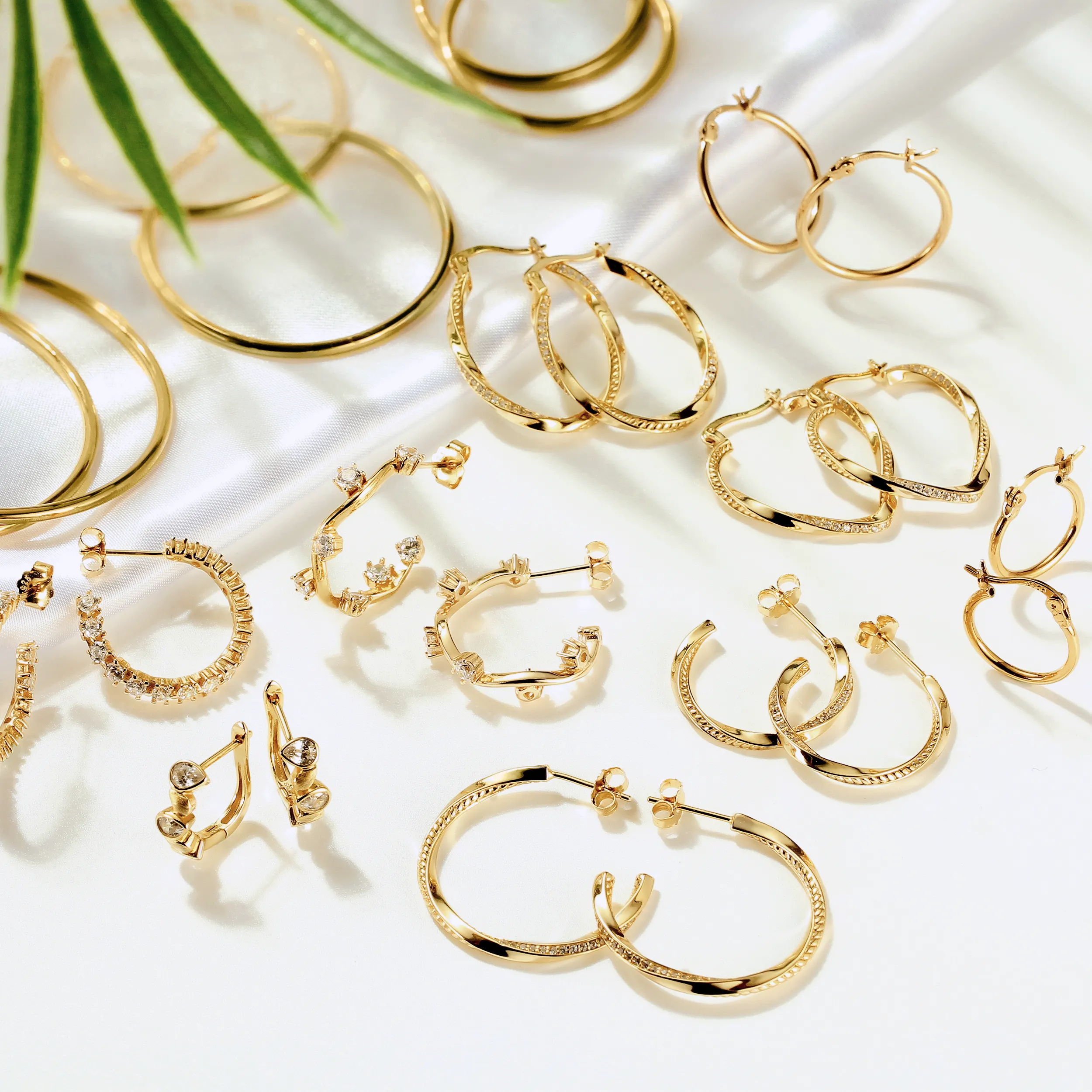 RINNTIN SEH Wholesale 14K Gold Jewelry Big Hoop Earrings Sterling Silver Gold Plated Custom Fashion Hoop Earrings For Women