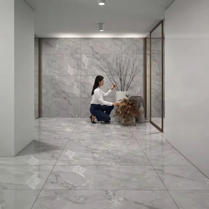 Vistaar Silika Grey 600x1200mm Polished Glossy Porcelain Floor And <b>Wall</b> Slab Tiles - Product Image 5