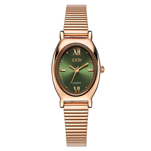 Montre pour femme de style rétro, de haute qualité, avec bracelet en acier ovale exquis, nouvelle montre à quartz étanche pour femme. - Product Image 5