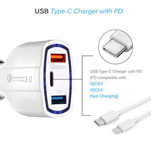 Accessoires pour téléphones mobiles CE ROHS <span class=keywords><strong>Chargeur</strong></span> de voiture double USB QC3.0 Charge rapide <span class=keywords><strong>Chargeur</strong></span> de véhicule Type-C <span class=keywords><strong>Chargeur</strong></span> de voiture double port 3.5A Nouveau - Product Image 3