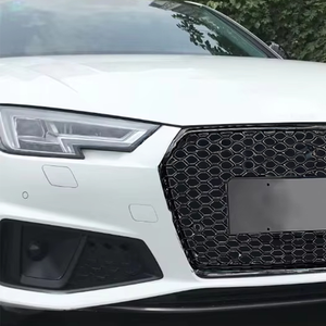 New High Quality PNB RS4 Style Honeycomb Front Bumper <b>Grille</b> ABS Chrome Frame Black <b>Mesh</b> Audi A4 S4 B9 2017-2019 Easy - Product Image 5