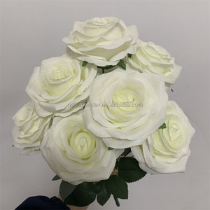 E-1159 <span class=keywords><strong>Flores</strong></span> Artificiales <span class=keywords><strong>de</strong></span> Seda <span class=keywords><strong>de</strong></span> Alta Calidad para Decoración del Hogar y Oficina, Rosas <span class=keywords><strong>de</strong></span> Tallo Corto, Color Beige, Ramos <span class=keywords><strong>de</strong></span> Boda Artificiales - Product Image 6