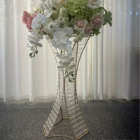 Support à fleurs en métal doré et argenté 80 cm, décoration de mariage, centre de table, vase à fleurs pour la décoration de fête de mariage