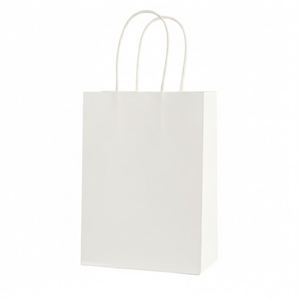 LH Eco-Friendly Recyclable Matte Finish White Kraft Paper Bags Custom Logo Cotton <b>Rope</b> Handles for Cosmetic Promotional - Product Image 1