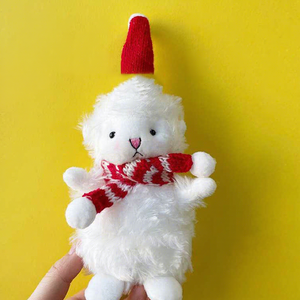 Cheap Wholesale Cute Christmas Puppy Knit <b>Hat</b> Keychain Plush Toys 4inch Stuffed <b>Animal</b> Toys Claw Machine Toys <b>for</b> Kids Party Bag - Product Image 1