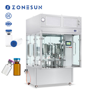 ZONESUN ZS-AFC39D Automatic Monoblock Rotary Peristaltic Pump <b>Glass</b> <b>Vial</b> Bottle Liquid Filling Stoppering Capping Machine - Product Image 1