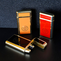 Briquet électrique à arc Guevara rechargeable, coupe-vent, à plasma, fin, de poche, multicolore, avec cadre doré de luxe, vente en gros