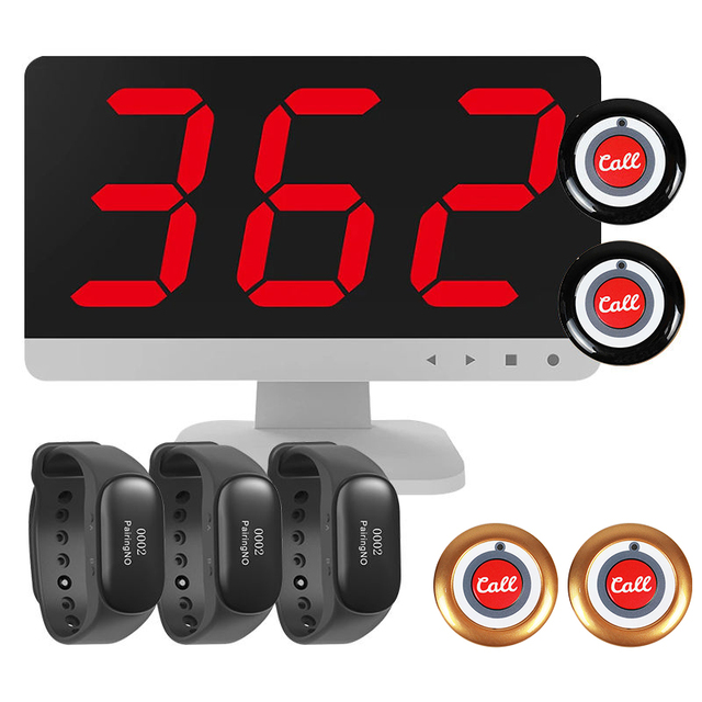 Language Touch Screen Watch Pager Waiter Call Button Restaurant Pager Wireless Waiter Calling System
