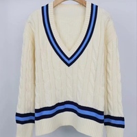 Suéteres de mujer de invierno con cuello en V superventas Suéter de Cachemira de bloque de color Negro Azul de manga larga