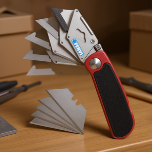 Cortadora de brazo oscilante Fervi con cuchillas de repuesto incluidas para trabajos de corte de precisión - Product Image 3