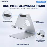 Support de téléphone ergonomique en alliage d'aluminium, réglable, pliable, stable, pour bureau, OEM, marque privée, vente en gros