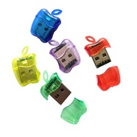 Lecteur de carte TF externe USB 2.0 à fente unique avec couvercle, personnalisable avec logo, sans pilote, transparent, vente en gros, fournisseur