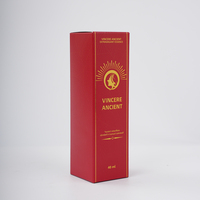 Boîte en carton pliable personnalisée rouge pour produits de soin de la peau, fabrication OEM en Chine, avec estampage à chaud doré