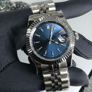 NH35 <span class=keywords><strong>Montre</strong></span> en acier inoxydable 36mm/39mm LOGO personnalisé Mouvement automatique Bleu, Gris, <span class=keywords><strong>Cadran</strong></span> argenté <span class=keywords><strong>Montre</strong></span> pour <span class=keywords><strong>homme</strong></span> d'affaires étanche - Product Image 2