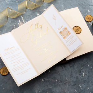 Cartes d'invitation personnalisées de luxe 3D écologiques pour mariage et événements d'entreprise, avec dorure à chaud et découpe laser, enveloppe formelle pour Noël - Product Image 4