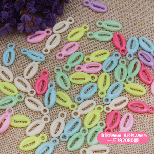Cuentas sueltas ovaladas de acrílico de 9 mm de diámetro con orificio de 2,9 mm para la fabricación de joyas, material de manualidades DIY, mezcla de colores primaverales. - Product Image 1