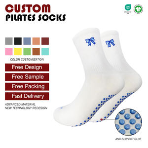 עיצוב מותאם אישית לוגו צבעוני אנטי החלקה כושר באיכות גבוהה אופנה עבה נגד החלקה נשים Pilates כותנה צוות יוגה - Product Image 2