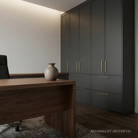 Bureau de direction personnalisé en métal et bois, bureau de PDG moderne et luxueux avec rangement, directement de l'usine, dessin de conception gratuit, garantie de 3 ans