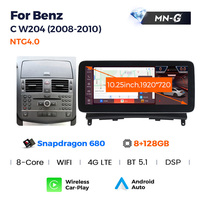 8+128GB Android 13 8core Snapdragon 680 Video Mobil untuk Benz C Class W204 S204 C230 2008-2010 NTG4.0 WIFI BT Radio Car-play AUX