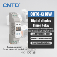 CNTD CDT6-X110W Relay Waktu Digital Miniatur Tipe IP20 Tingkat Proteksi AC/DC 12-240V 50Hz Relay Timer Proteksi Epoksi