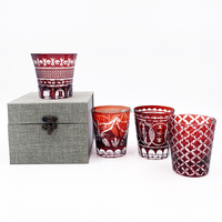Ensemble de verres à vin de luxe gravés à la main pour fête, pour vin rouge, brandy, superposition, gobelet en verre rouge