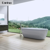Baignoire autoportante ronde en acrylique mat de luxe moderne, prix OEM