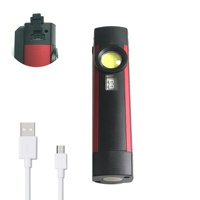 Lampe torche tactique multifonctionnelle en aluminium, mini lampe de travail LED rechargeable portable avec lampe UV magnétique 395 Nm