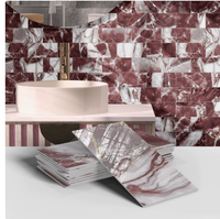 Autocollants muraux 3D en PVC imperméables, insonorisés et écologiques à rayures et carreaux pour chambre, salon et villa