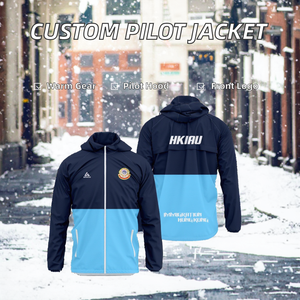 Customized Hooded Quilted Pilot Jacket with Badge and Front Logo Winter Casual Long Sleeve Zipper Unisex 100% Nylon Waterproof - Product Image 2