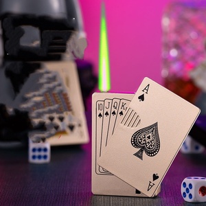 Encendedor de Cigarrillos Creativo en Forma de Cartas de Póker, Resistente al Viento, Metálico, Recargable, de Gas, Popular como Regalo para Hombres - Product Image 2