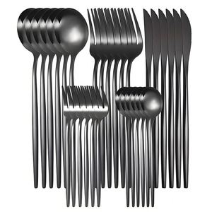 Cross-border Source Stainless Steel Flatware <b>Sets</b> 24/30-Piece <b>Golden</b> Creative Western Steak Knife Portuguese Tableware Suit - Product Image 4