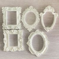 Cadres Présentoir en résine Vintage Mini Oval Baroque Antique Nail Tabletop Holder Art Decorative Wall