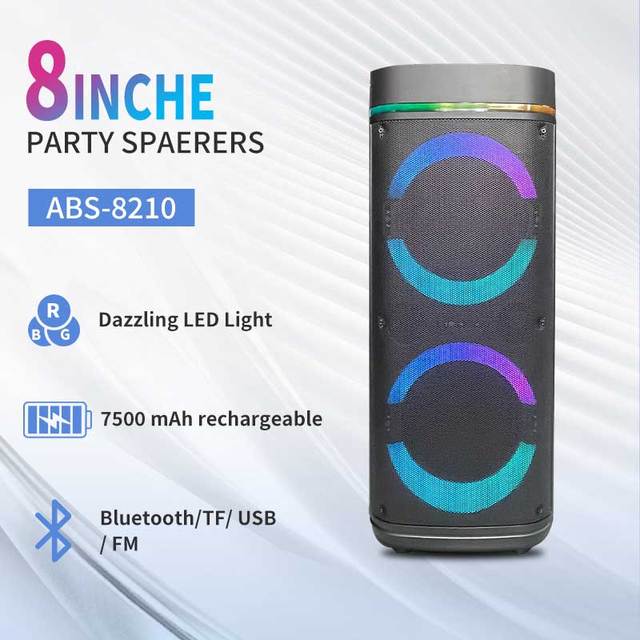 The Hot Selling 360° 100W 2*8 Inch Portable Blue Tooth Party Speaker With RGB Lights Wireless Mics 4500mAh Battery