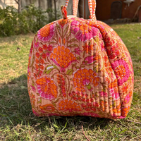 Nouveau design, sac fourre-tout matelassé bohème floral sur mesure, grand sac de voyage en coton pour femmes et voyages