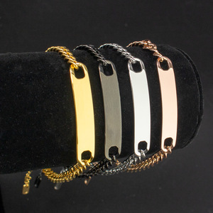 Bracelet chaîne <span class=keywords><strong>gourmette</strong></span> en acier inoxydable plaqué or 18 carats, gravable, pour femmes et hommes, mode, vente en gros, <span class=keywords><strong>couple</strong></span>, vierge - Product Image 1