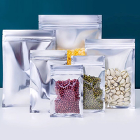 Sacs en plastique laminés en aluminium imprimés sur mesure, sacs en mylar avec fermeture à glissière, pochettes en aluminium transparentes opaques, sacs à fermeture à glissière plats