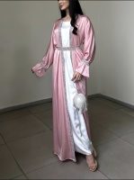 Ensembles de 2 pièces Willson : Abayas ouvertes avec doublure + Abayas ouvertes pour fêtes, robes Abayas musulmanes de Dubaï