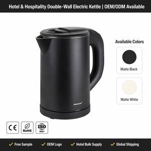 Hervidor eléctrico de doble pared portátil inalámbrico de 0,8 L, hervidor de agua de acero inoxidable y tetera para calentar para uso doméstico o hotelero - Product Image 3