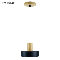 Ideas de Decoración de Interiores para Patio, Lámpara Colgante LED de Metal y Madera con Cable de Cuerda Negra, para Hotel, Dormitorio, Bar