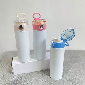 Bouteilles d'eau et de café blanches vierges populaires de 420 ml (14 oz) avec couvercle à clapet pour sublimation, idéales pour l'impression DIY – Expédition depuis l'entrepôt américain - Product Image 2