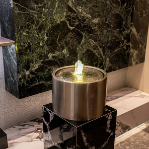 <span class=keywords><strong>Fontaine</strong></span> d'eau intérieure moderne en <span class=keywords><strong>acier</strong></span> inoxydable personnalisée Sculpture d'art pour centre commercial Salon d'entreprise - Product Image 5