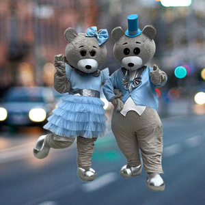 Costumes de poupées ours de dessin animé pour couples étrangers, costumes de performance pour poupées ambulantes <span class=keywords><strong>homme</strong></span> et femme, costumes de cosplay d'ours pour adultes - Product Image 1